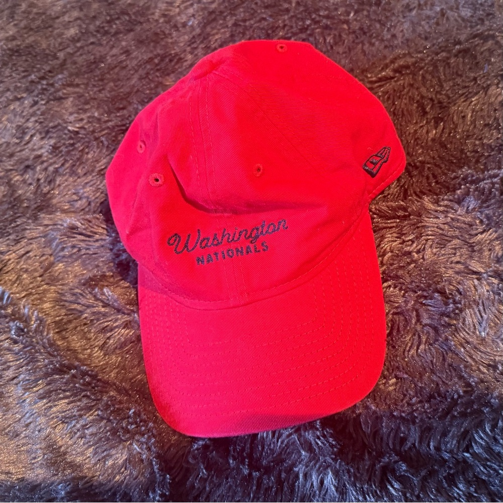 Women's New Era Red Washington Nationals Preppy Team 9TWENTY Adjustable Hat